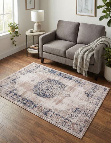 Beige and Blue Estate Rug