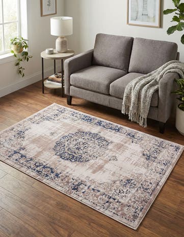 Beige and Blue Estate Rug
