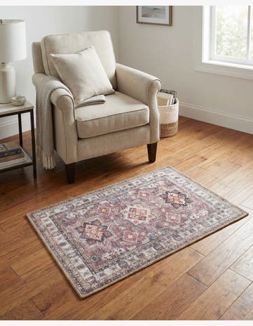 Antique Rose Pink Washable Timeless Rug