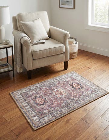Antique Rose Pink Washable Timeless Rug
