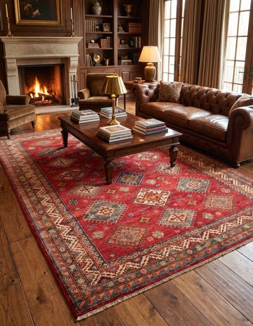 5' 8 x 8' 11 Hand Knotted Kazak Rug
