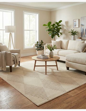 Ivory Contour Square Rug