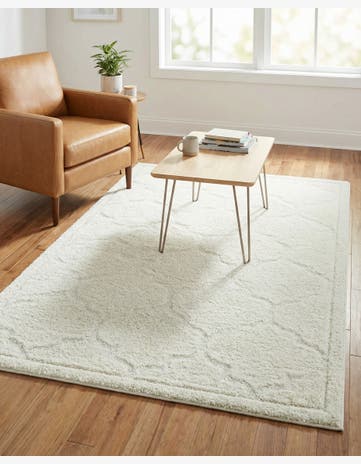 Ivory Trellis Shag Rug