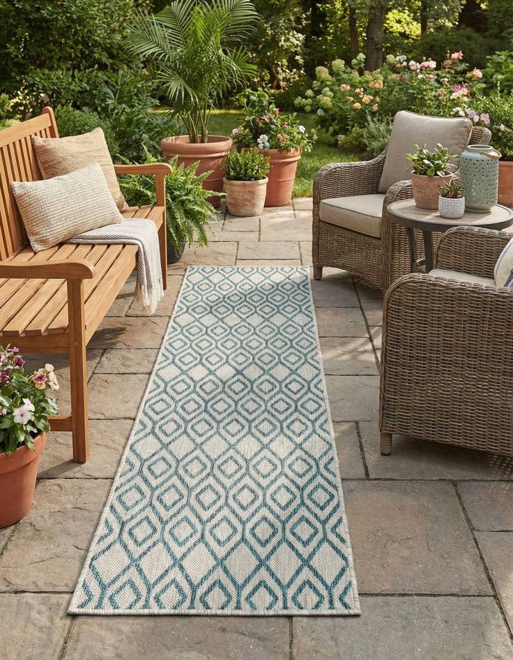 Detail image of 2' x 8' Easy-Clean Jill Zarin Turks and Caicos Indoor / Outdoor Runner Rug