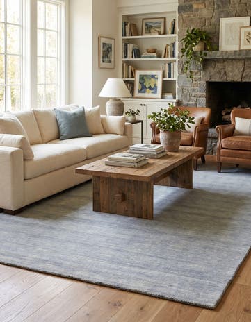 Gray Hand Knotted Solid Gabbeh Wool Rug