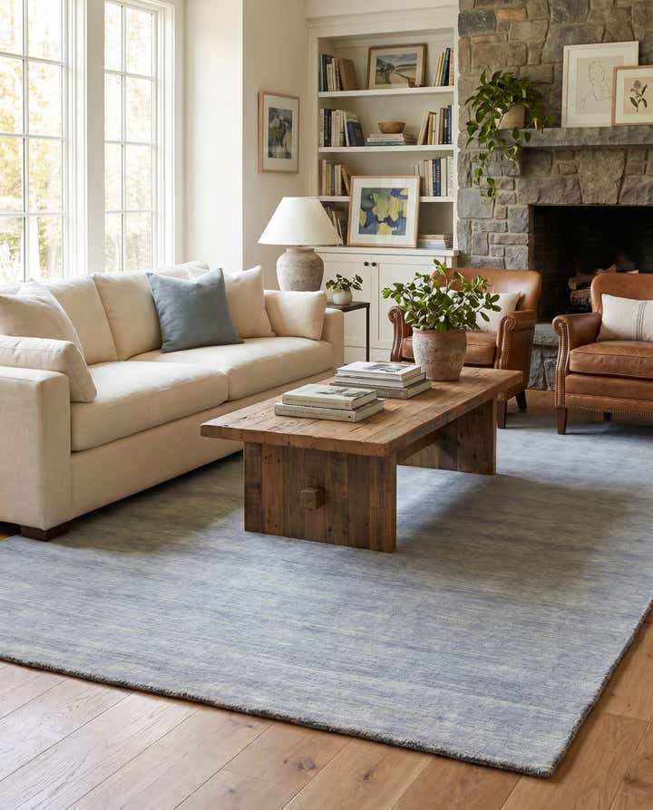 6' 7 x 9' 10 Hand Knotted Solid Gabbeh Wool Rug