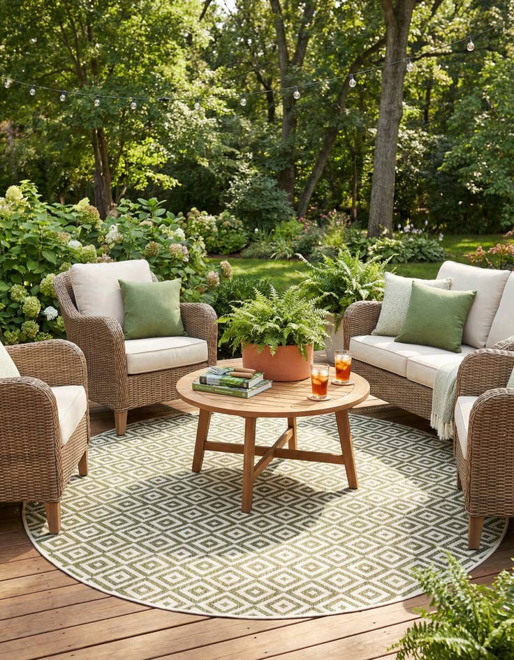 Detail image of 6' 7 x 6' 7 Easy-Clean Jill Zarin Costa Rica Indoor / Outdoor Round Rug