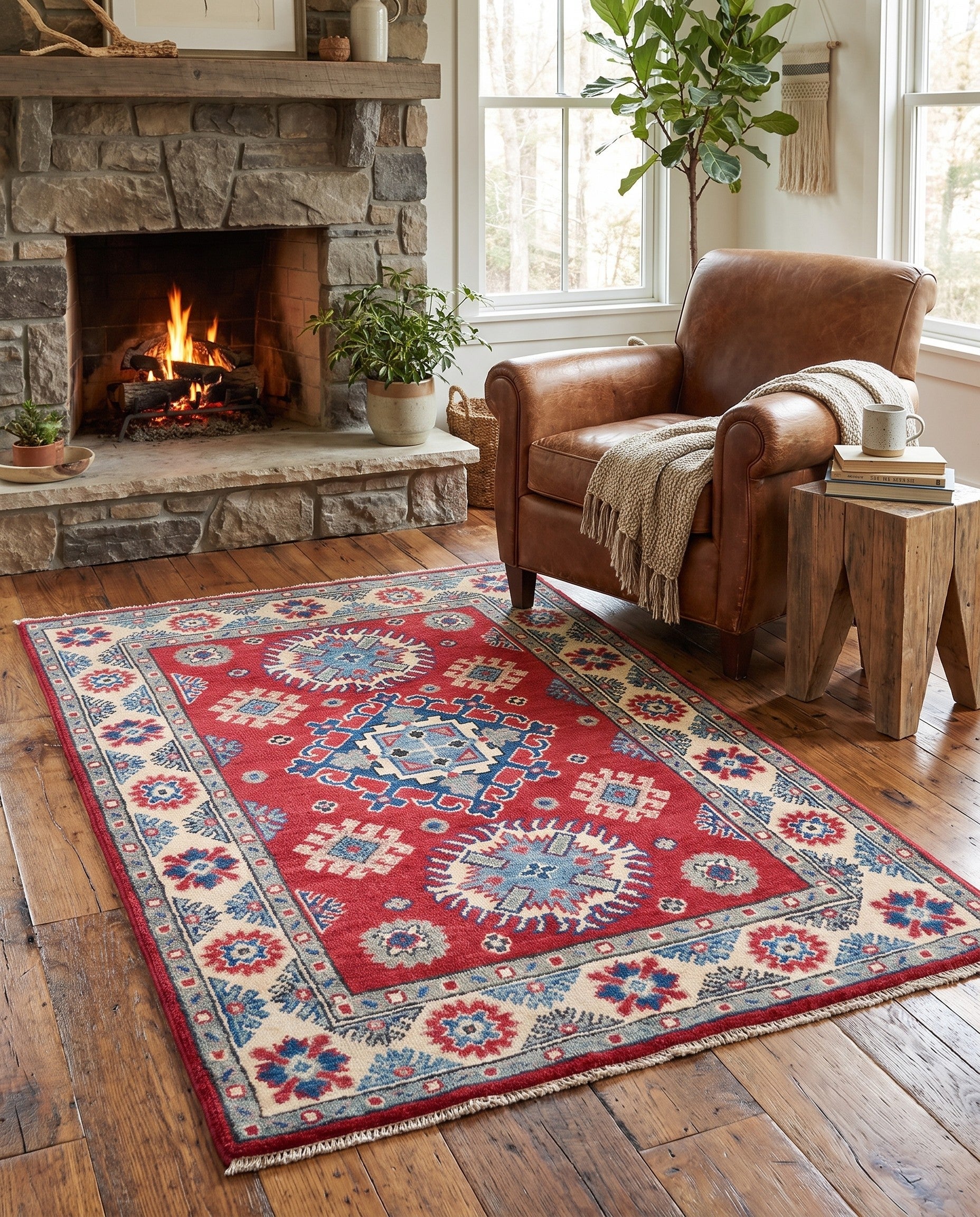 2' 9 x 4' 2 Hand Knotted Kazak Rug
