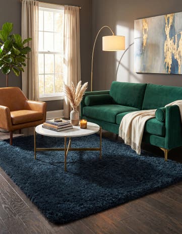Cobalt Infinity Shag Rug