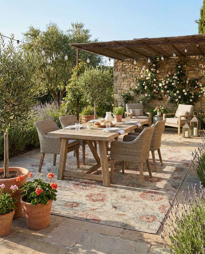 10' x 14' 2 Easy-Clean Botanical Indoor / Outdoor Rug