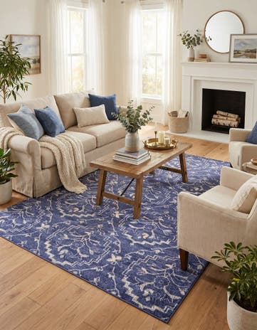 Blue Damask Rug