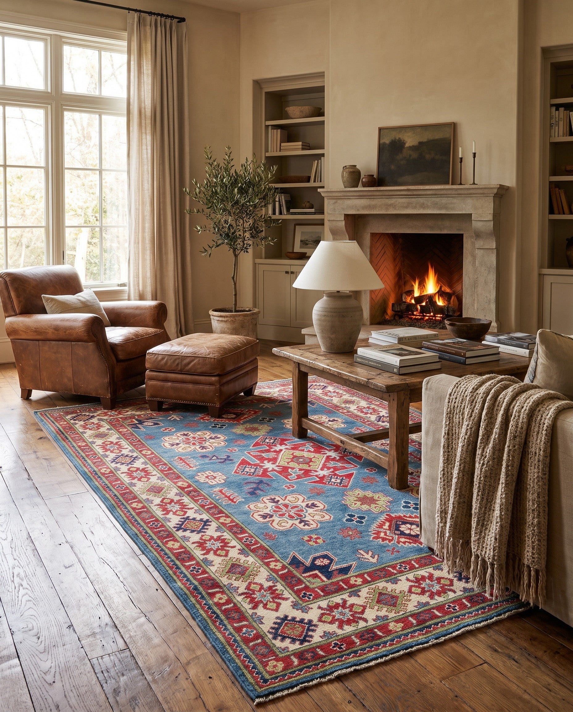5' x 7' 1 Hand Knotted Kazak Rug