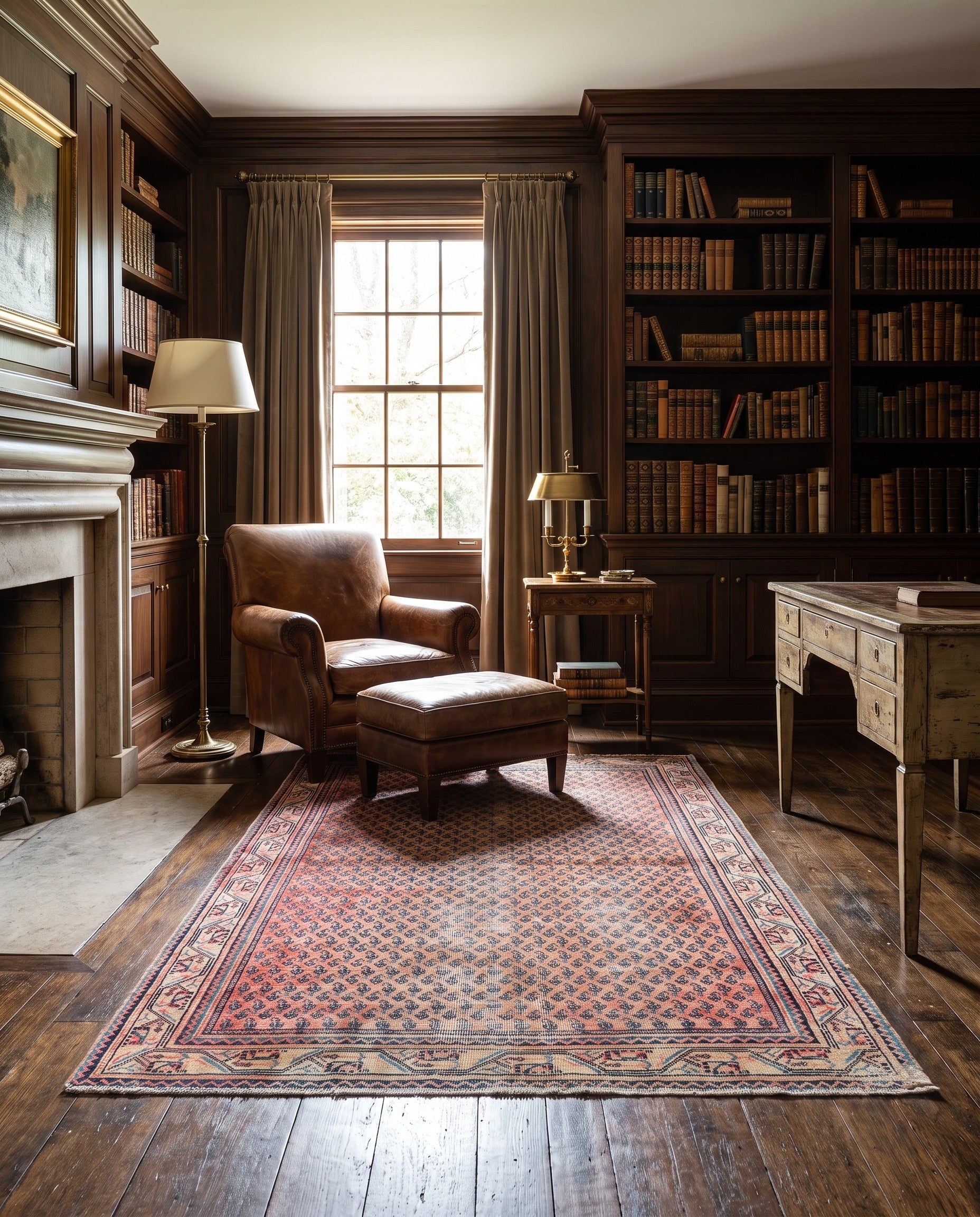 4' 3 x 6' 8 Hand Knotted Ultra Vintage Persian Wool Rug