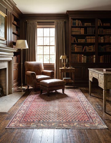4' 3 x 6' 8 Hand Knotted Ultra Vintage Persian Wool Rug