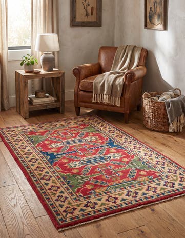 2' 7 x 4' 2 Hand Knotted Kazak Rug