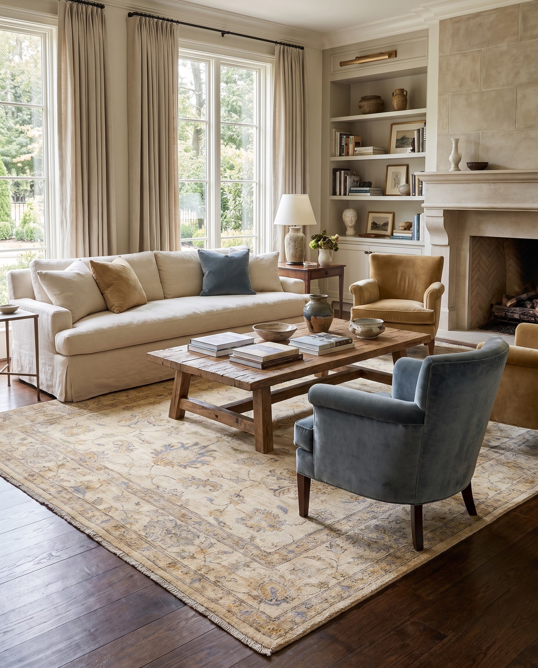 6' 2 x 9' 1 Hand Knotted Ziegler Rug