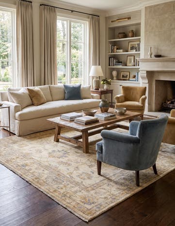 6' 2 x 9' 1 Hand Knotted Ziegler Rug