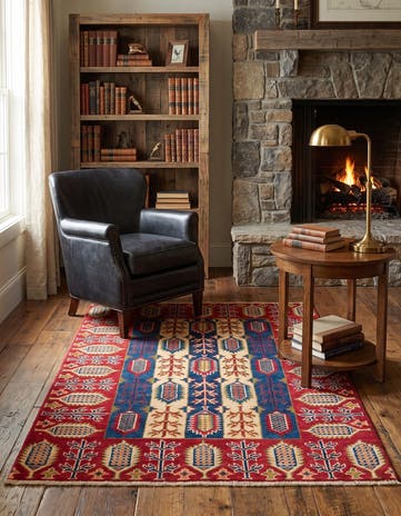 3' 5 x 5' Hand Knotted Kazak Rug