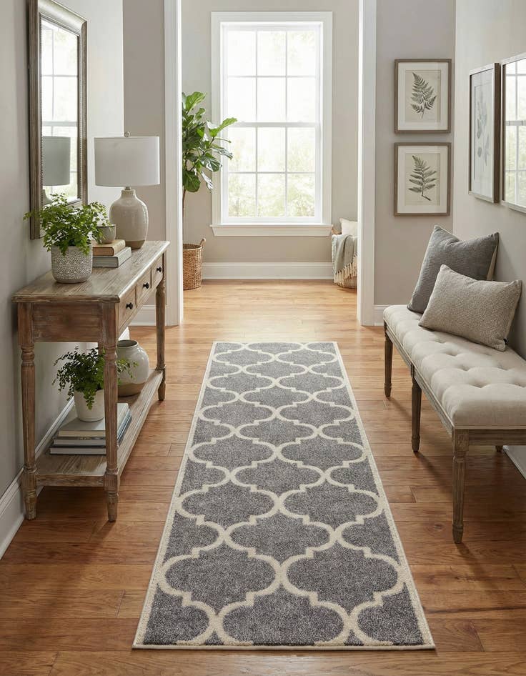 Detail image of 2' 7 x 10' Trellis Runner Rug