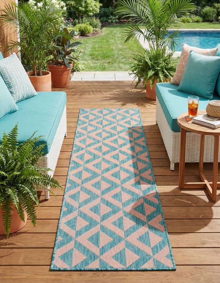 Detail image of 2' x 8' Easy-Clean Jill Zarin Napa Indoor / Outdoor Runner Rug