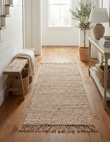 2' 7 x 6' 1 Hand Woven Braided Jute Runner Rug
