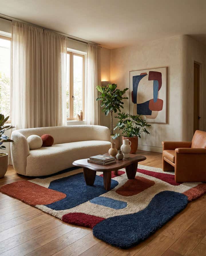 8' x 8' Handtufted Wool Square Rug