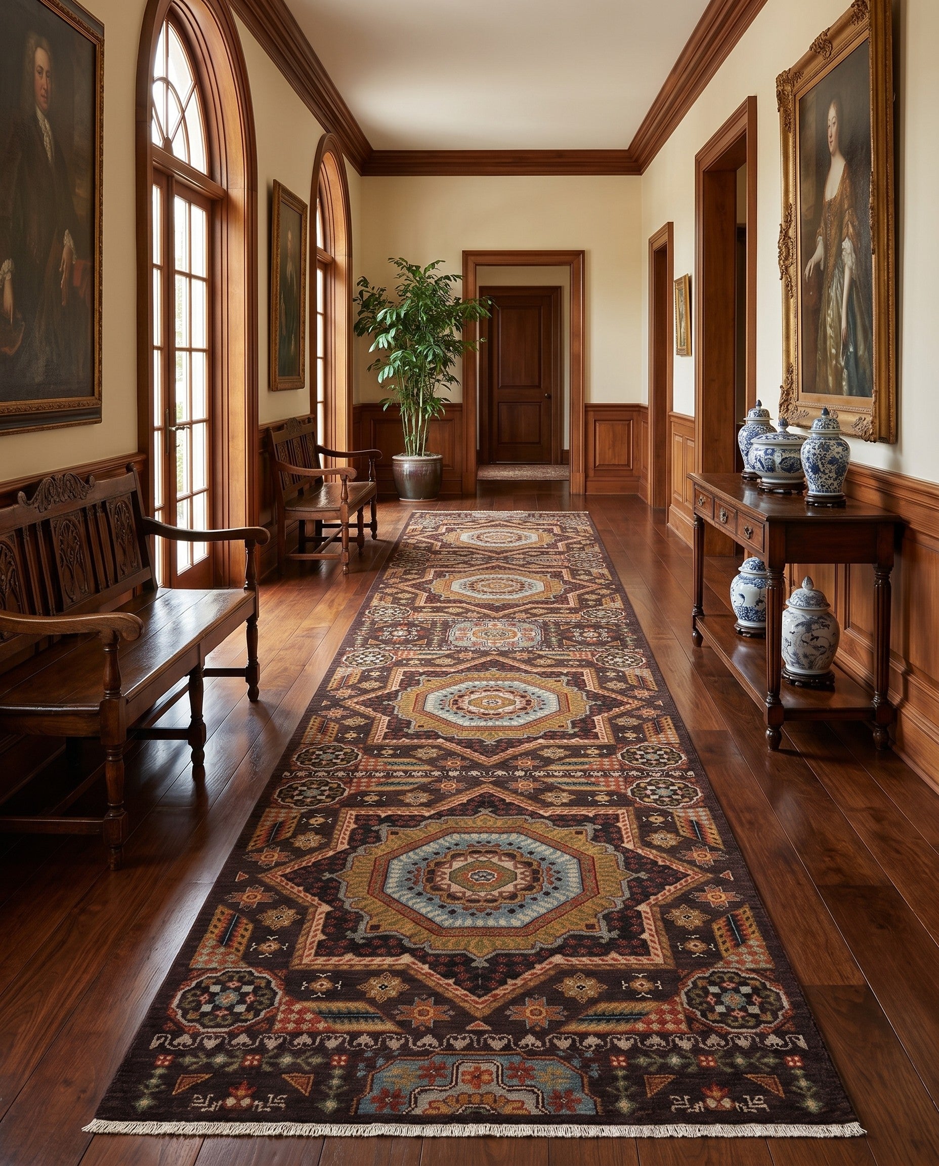 2' 8 x 13' 8 Hand Knotted Mamluk Ziegler Runner Rug