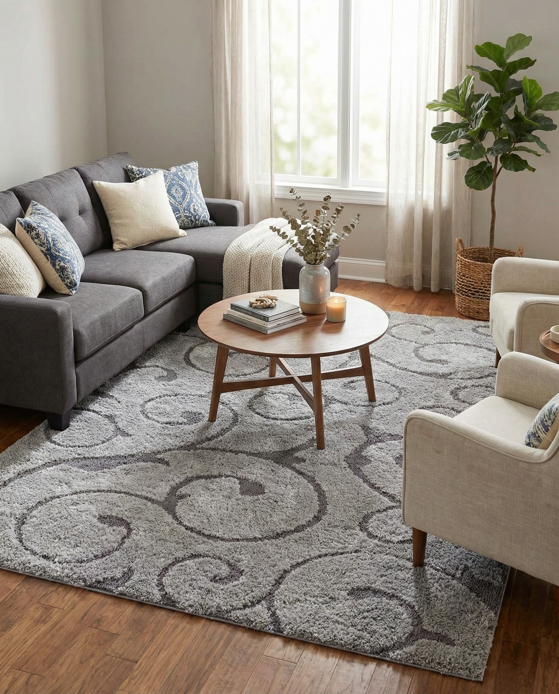 8' x 10' Botanical Shag Rug