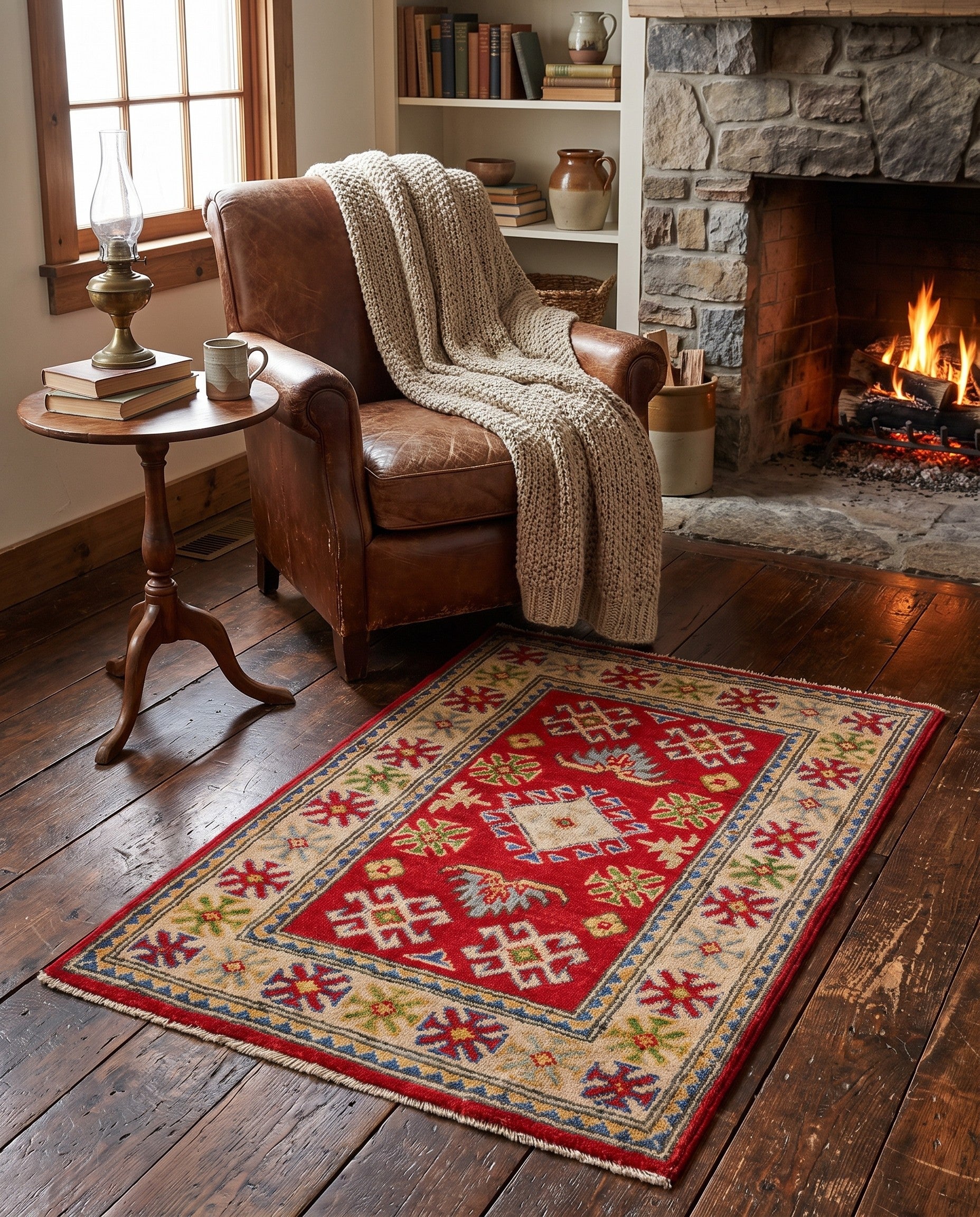 2' x 2' 11 Hand Knotted Kazak Rug