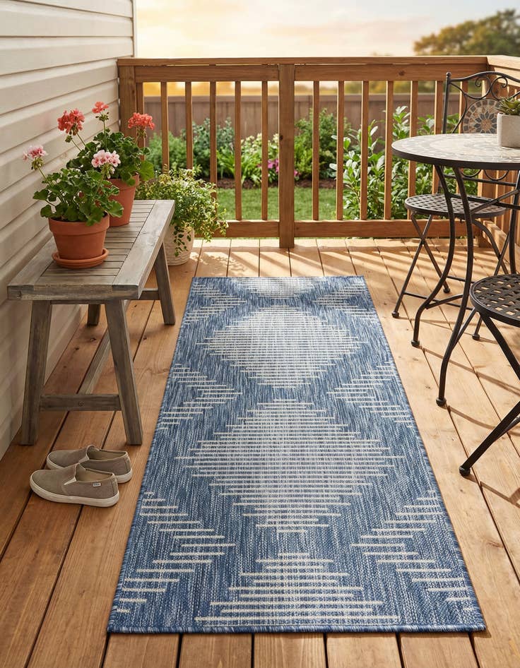 Detail image of 2' x 5' 3  Washable Modern Indoor / Outdoor Runner Rug