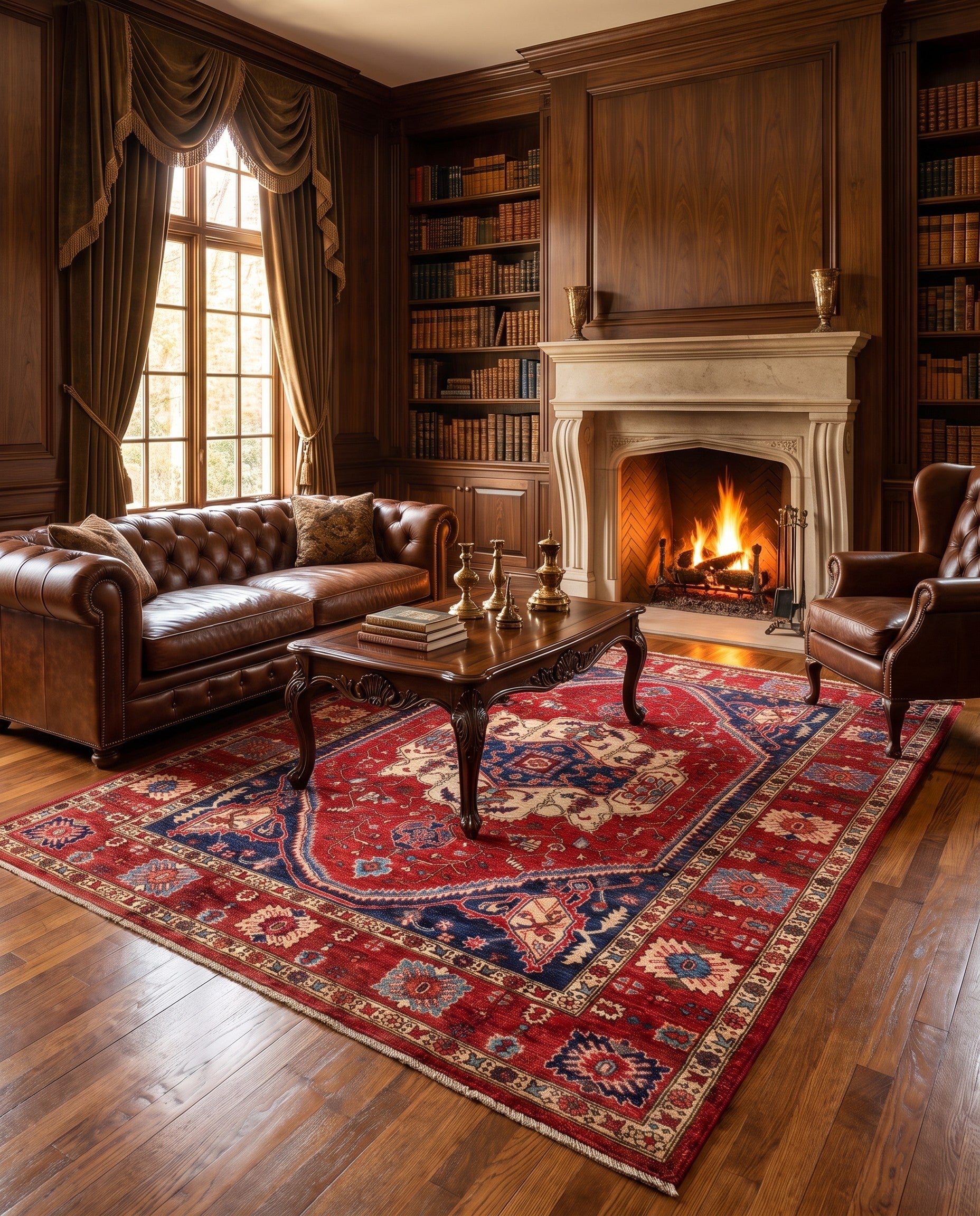 6' 11 x 9' 10 Hand Knotted Heriz Rug