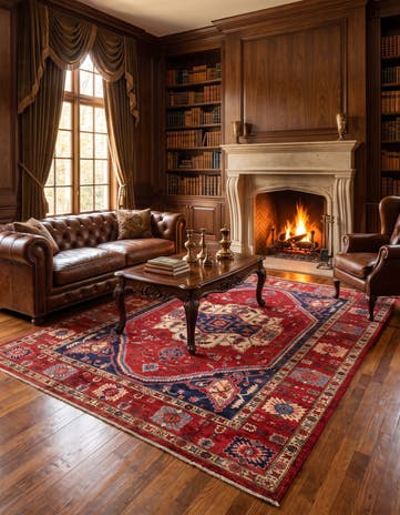 6' 11 x 9' 10 Hand Knotted Heriz Rug