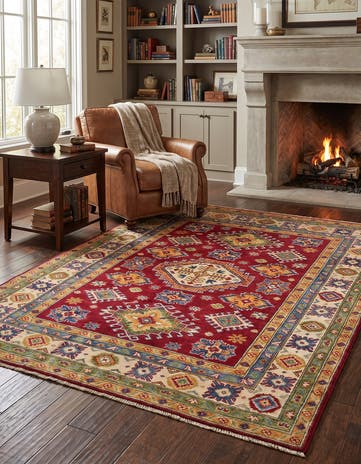 5' 1 x 6' 6 Hand Knotted Kazak Rug