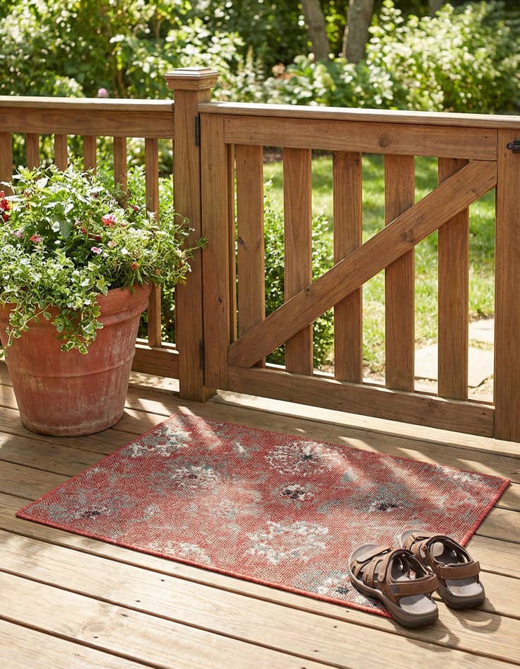 Detail image of 2' x 3' Easy-Clean Botanical Indoor / Outdoor Rug
