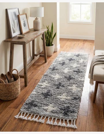 Light Gray Athena Shag Runner Rug