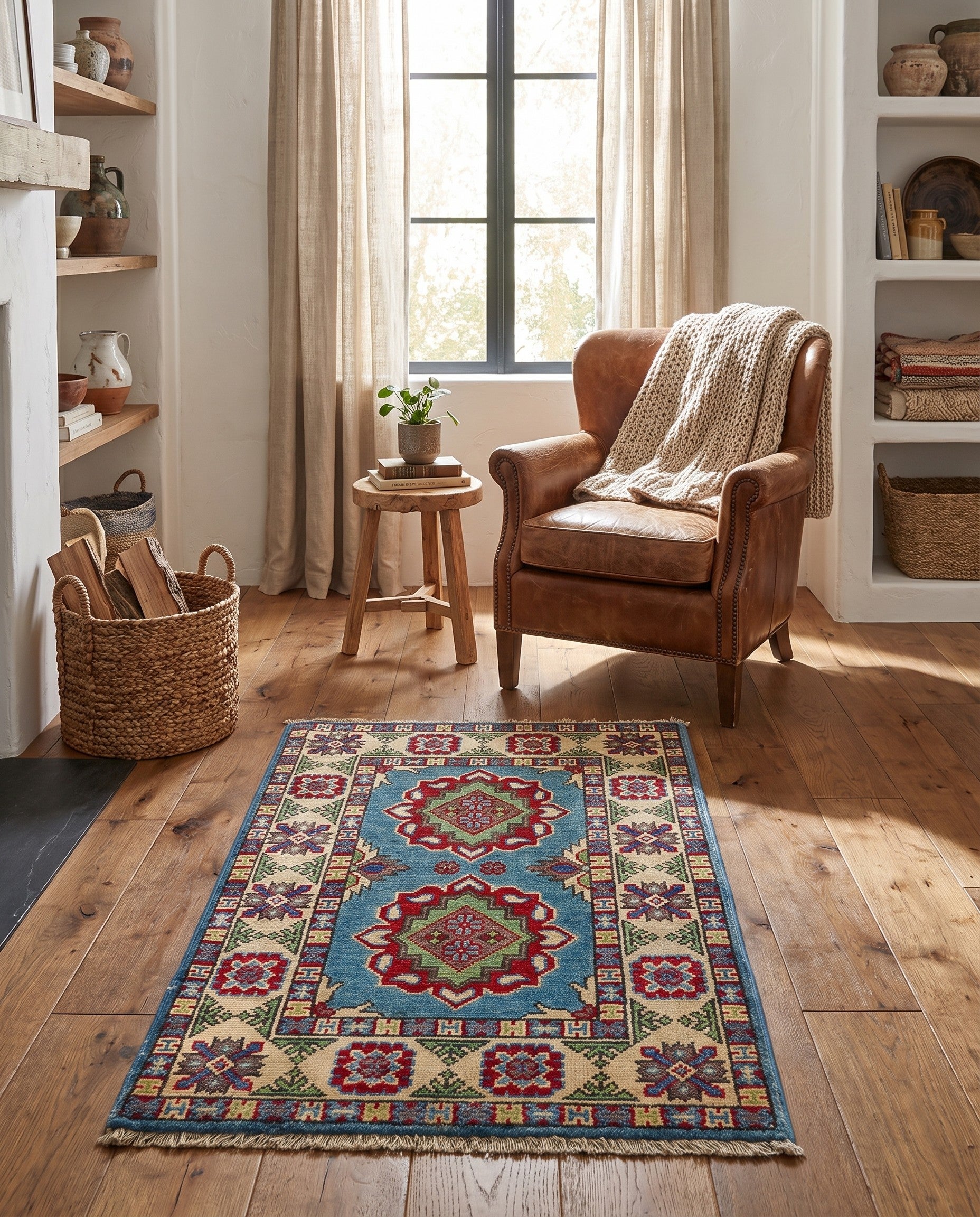 2' x 3' 2 Hand Knotted Kazak Rug