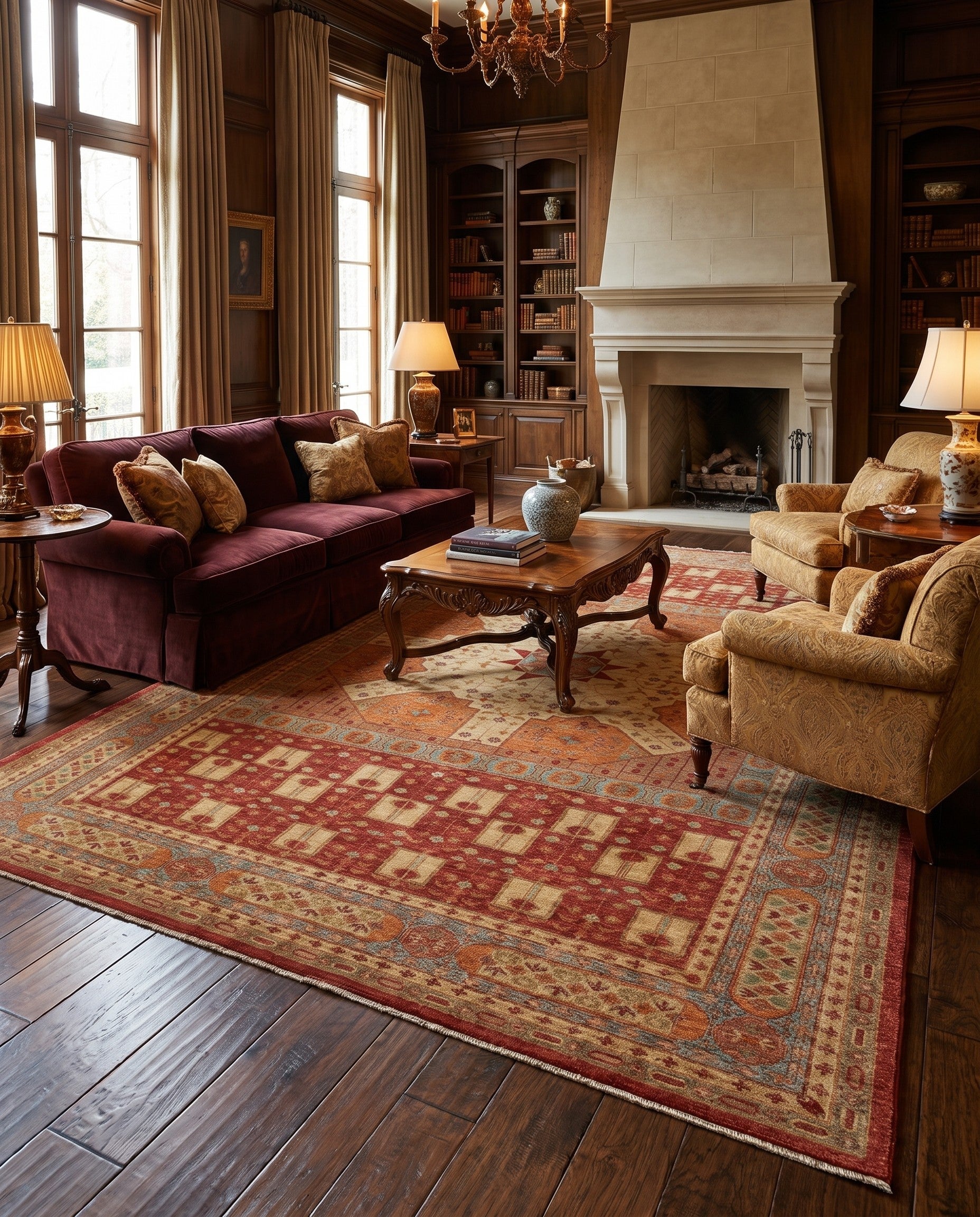 9' 1 x 12' 2 Hand Knotted Ziegler Rug