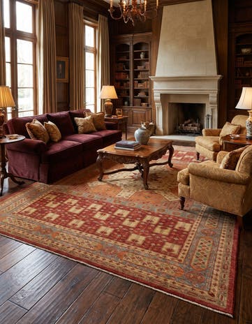 9' 1 x 12' 2 Hand Knotted Ziegler Rug