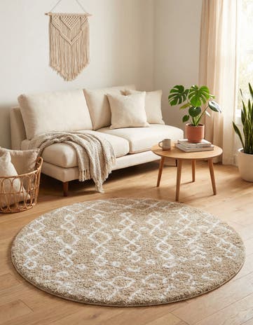 5' x 5' Moroccan Shag Round Rug