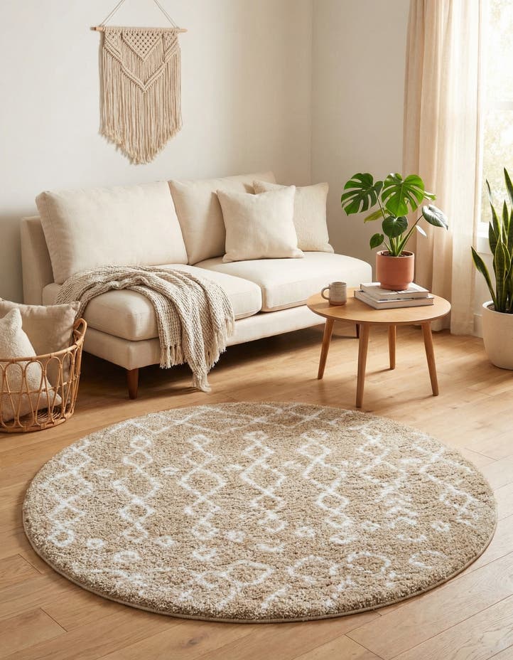 5' x 5' Moroccan Shag Round Rug