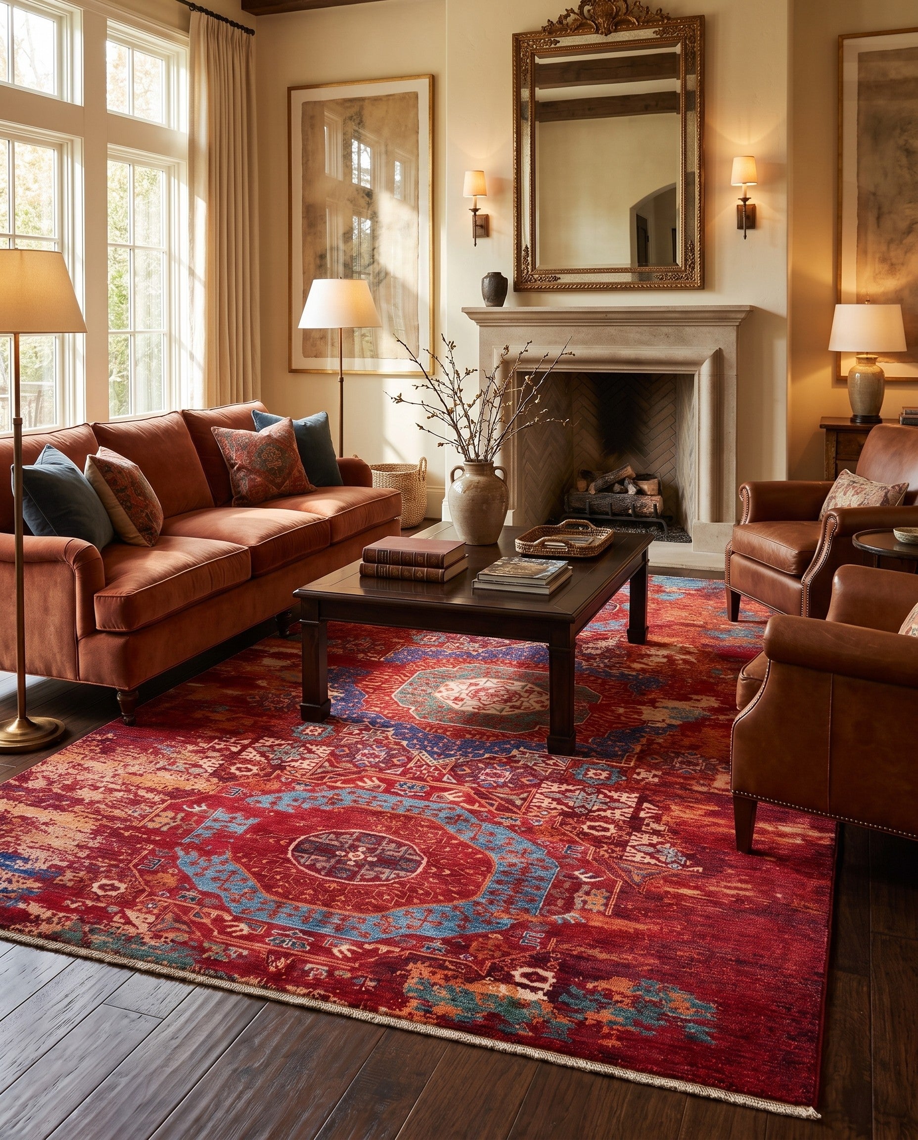 6' 10 x 9' 11 Hand Knotted Mamluk Ziegler Rug
