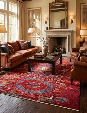 6' 10 x 9' 11 Hand Knotted Mamluk Ziegler Rug