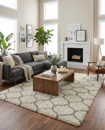  10' x 13' Lattice Shag Rug