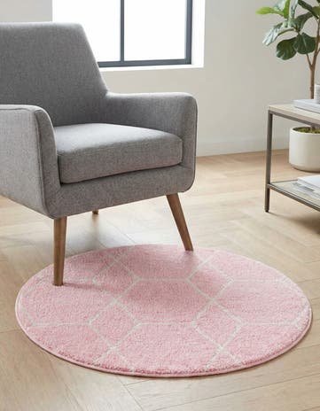 3' x 3' Lattice Frieze Round Rug
