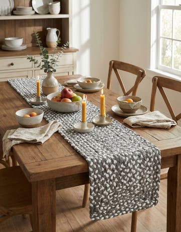 1' 2 x 4' 1 Handmade Braided Chindi Table Runner Rug