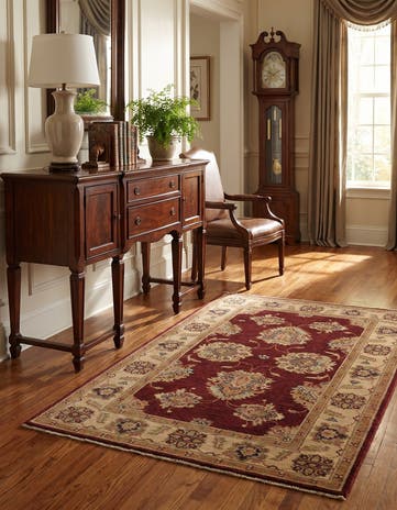 2' 9 x 4' 4 Hand Knotted Ziegler Rug