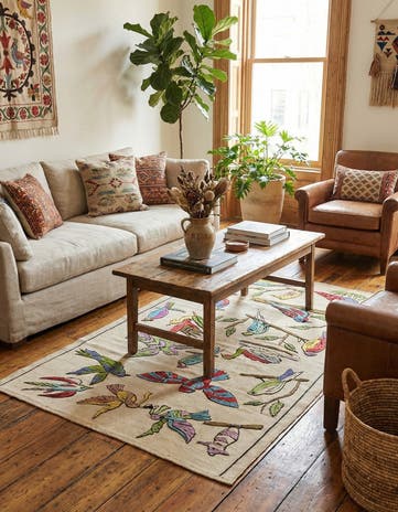 3' 2 x 4' 8 Hand Woven Kilim Suzani Wool Rug