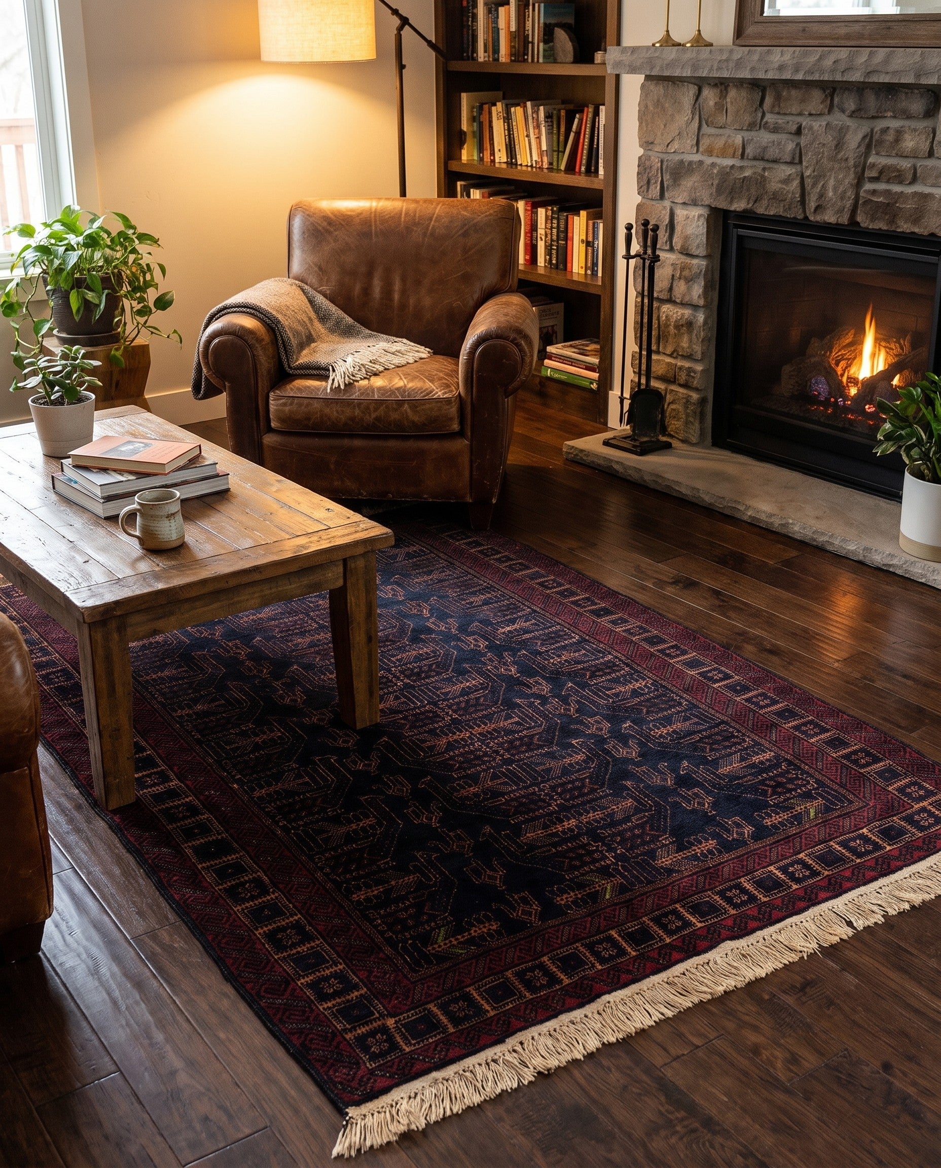 3' 10 x 6' 2 Hand Knotted Afghan Akhche Oriental Wool Rug