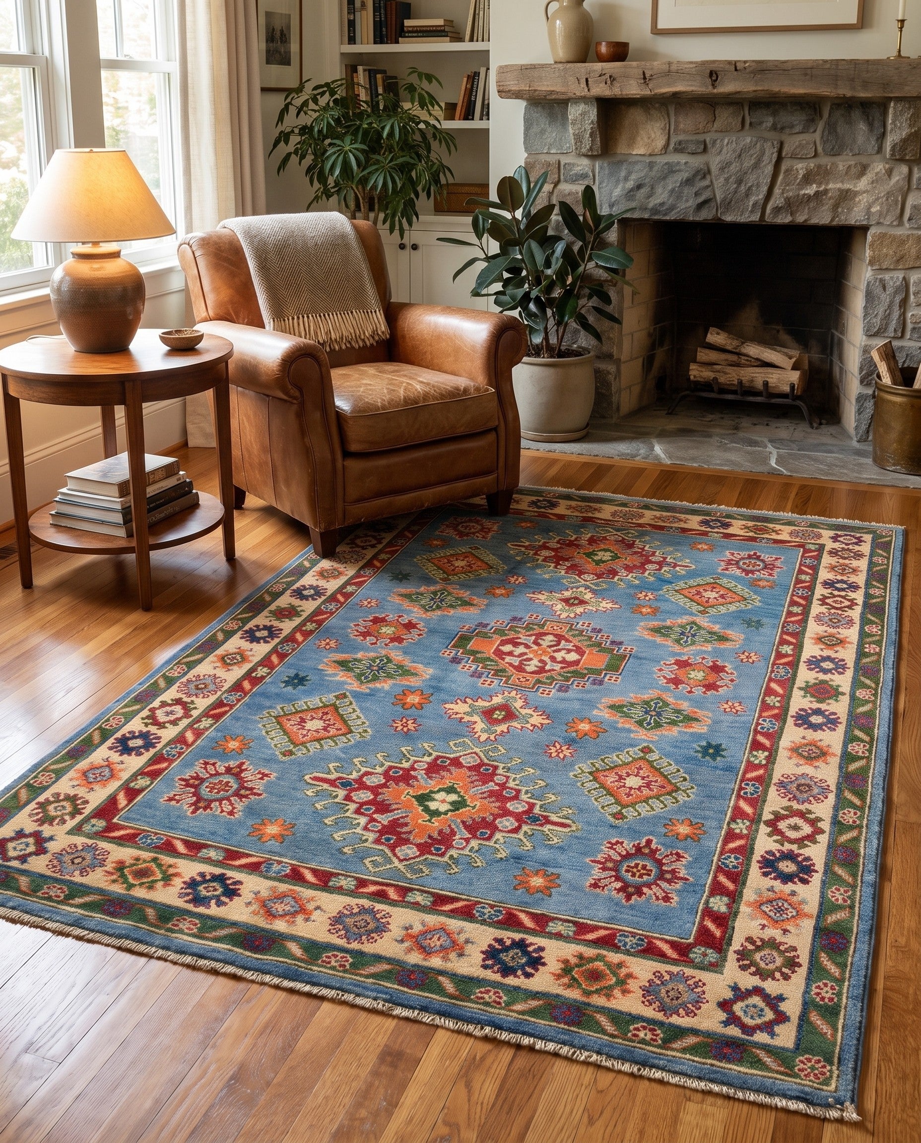 3' 11 x 6' Hand Knotted Kazak Rug