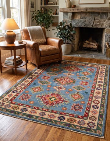 3' 11 x 6' Hand Knotted Kazak Rug